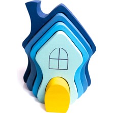 Fafatoys Ahşap  Waldorf Bungalov Evleri  Kırmızı-Mavi-Pembe  Ihlamur Ağacından 862G