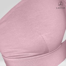 Laviyan Kadın Boyundan Bağlamalı Pamuklu Örme Crop Fitted/Vücuda Oturan Sırtı Açık Bralet Bluz