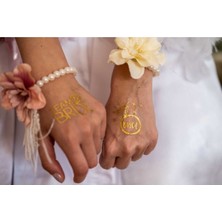 Parti Furyası Bride To Be Bride Gold Renkli Altın Sarısı 1 Bride 10 Team Geçici Dövme Bekarlığa Veda Partisi