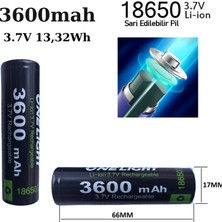 Janva 18650 Pil 3600 Mah 3,7V 13,32 Wh Şarjlı Lion Pil Yeni Üretim Kaliteli Tasarım