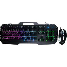 Konfulon W200 Rgb Işıklı Türkçe Q Gaming Kablolu Klavye   Mouse Set