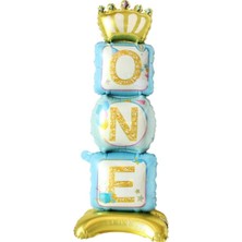 Best Parti 1 Yaş Doğum Günü Ayaklı One Folyo Balon Mavi 108*34 cm