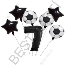 Best Parti Yıldız Rakam Futbol Topu Desenli Folyo Balon Seti Yaş 7