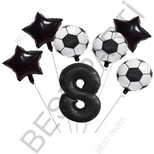 Best Parti Yıldız Rakam Futbol Topu Desenli Folyo Balon Seti Yaş 8