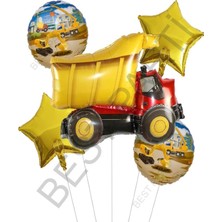 Best Parti Inşaat Kamyon Yuvarlak ve Yıldız Folyo Seti