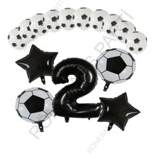 Rönesans Parti Futbol Topu Yıdız Folyo Siyah Rakam Ve Baskılı Balon Seti Yaş 2