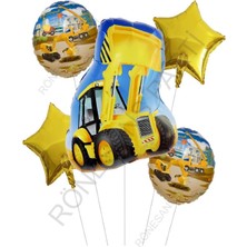 Rönesans Parti Inşaat Kepçe Yuvarlak Ve Yıldız Folyo Seti