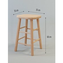 Özer Aldoğan Ahşap Bar Taburesi Ham 60CM (35CMX35CM)