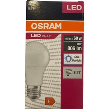 Osram 8.5W (60W) Beyaz Işık E27 Duylu Klasik LED Ampul (5 Adet)