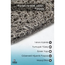 Paspas Yap Ayak Izli Banyo Paspası Kaymaz Taban Yumuşak ve Esnek  Paspas Islak Zemin Hijyenik Paspas (40X60 Cm)