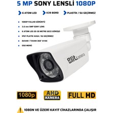 Elit 4 Kameralı 5mp Sony Lensli Fullhd 1080P Güvenlik Kamera Seti 1 Tb Harddisk