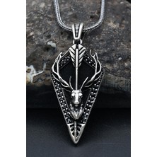 Prestige Gümüş Geyik Figürlü 925 Ayar Erkek Gümüş Kolye Zincir