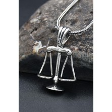 Prestige Gümüş Terazi Figürlü 925 Ayar Erkek Gümüş Kolye Zincir