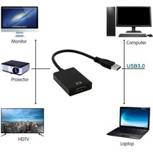 USB - HDMI Dişi Dönüştürücü Hd Adaptör Kablosu Dizüstü Bilgisayar Projektör Dönüştürücü Sürücüsü Ücretsiz (Yurt Dışından)