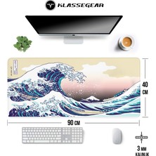 KlasseGear Pro 90x40 Cm Xxl Gaming Oyuncu Mouse pad MousePad Japon Dalgası Kanagawa