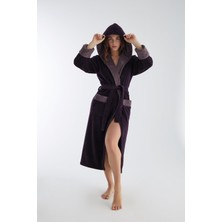 Nuşa Uzun Kapüşonlu Triga Bambu Cotton Bayan Bornoz