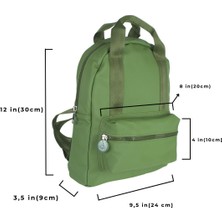 Heibe Unisex Backpack, Su Geçirmez, Günlük - Okul Sırt Çantası, Telefon - Tablet Bölmeli, Yeşil KKSL071