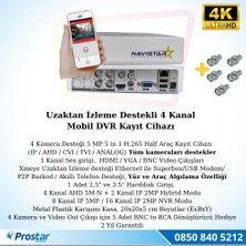 Navistar 4 Kanal Ekonomik Mobil Dvr Kayıt Cihazı Uzaktan Izleme Destek