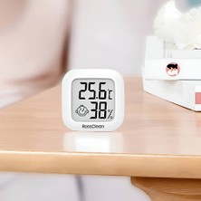 RossClean Smile Dijital Termometre LCD Ekranlı Yüksek Hassasiyetli Sıcaklık ve Nem Ölçer
