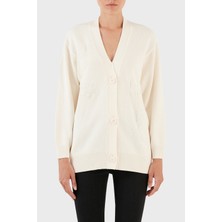 Armani Exchange Logo Yazılı Pamuklu Relaxed Fit Düğmeli Triko Kadın Hırka 6RYE1A YMV3Z 1130