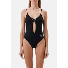 Philipp Plein Ayarlanabilir Askılı Taş Süslemeli Logolu Mayokini Mayo Bayan Mayo CDPPI0399