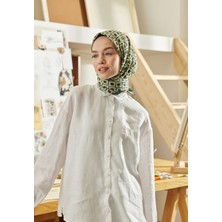 Fresh Scarfs Azalea Desen Pamuk Ipek Eşarp Koyu Yeşil