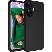 Dlrcase Realme C55 Kılıf Mara Lansman Silikon Mat Soft Içi Süet Siyah