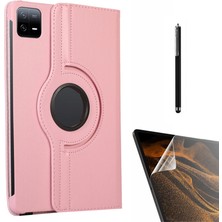 Dlrcase Xiaomi Mi Pad 6 Kılıf Kapaklı Standlı 360 Dönebilen Koruma DN22 + Nano + Kalem Açık Pembe