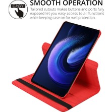 Dlrcase Xiaomi Mi Pad 6 Kılıf Kapaklı Standlı 360 Dönebilen Koruma DN22 + Nano + Kalem Açık Pembe