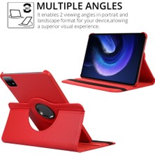 Dlrcase Xiaomi Mi Pad 6 Kılıf Kapaklı Standlı 360 Dönebilen Koruma DN22 + Nano + Kalem Açık Pembe