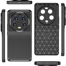 Smcase Xiaomi Mi 13 Ultra Kılıf Negro Karbon Silikon Dizayn+Full Ekran Koruyucu-Siyah