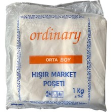 Ordinary Beyaz Market Poşeti Torbası - Hışır Atlet Poşet - Orta Boy - 26 x 50 Cm. - 5 Kg.