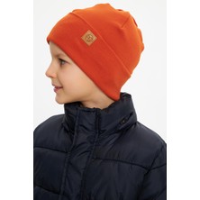 Kiremit Erkek Bebek Çocuk Trend Style Şapka Bere Rahat %100 Pamuklu Kaşkorse
