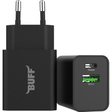 Buff BL60-1UC 20W Hızlı Şarj Cihazı Dual Qc3.0 Type-C Şarj Adaptörü