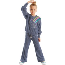 MSHB&G Parlak Kedi Kız Çocuk Triko Eşofman Takım