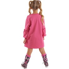 MSHB&G Leopar Zebra Kız Çocuk Pembe Elbise