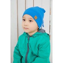 Babygiz Mavi Erkek Çocuk İp Şapka Bere Boyunluk Takım Pamuklu Kaşkorse