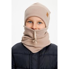 Babygiz Sütlü Kahve Erkek Çocuk Şapka Bere Boyunluk Takım Pamuklu Kaşkorse
