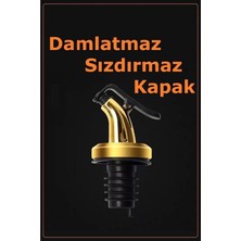 Favori Mutfak Gold 2'li 750 ml Zeytinyağı Sıvıyağ Şişesi Yağdanlık Ahşap Standlı Altın