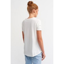 Podyum Plus Bisiklet Yaka Basic T-Shirt Beyaz