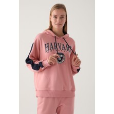 Harvard Retro Pembe Kadın Sweatshirt