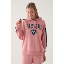 Harvard Retro Pembe Kadın Sweatshirt