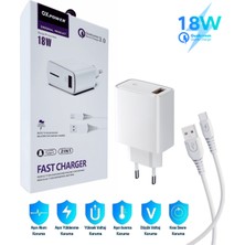 HANPORIUM LG V40 Thinq Uyumlu 18W 3.4A Type-C Ultra Hızlı Şarj Cihazı / Şarj Aleti Seti (Adaptör+Kablo) - Ithalatçı Garantili