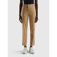 Benetton Yüksek Bel Normal Bej Kadın Chino Pantolon 312214GD7558S3