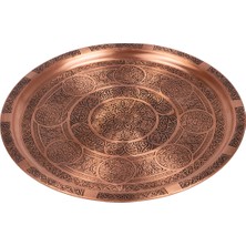 Dmt Copper Home 34CM Gaziantep Bakır Osmanlı Ağır El Işlemeli Tepsi Kına Tepsisi 34 cm Ağırlık : 0,600 gr
