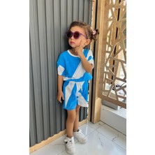 Orca Kids Fashion Mavi Baskılı Takım