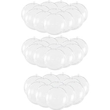 Roco Paper Co. Şeffaf Mika Küre - Yılbaşı Çam Ağacı Süsleme - 36 Adet Asılabilir Plastik Top - 6  cm