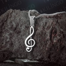 Takılingo 925 Ayar Gümüş Sol Anahtarı Motifli Müzik Temalı Erkek Kolye