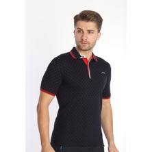 Piyera Kırmızı Puantiyeli Erkek Kısa Kol Polo Yaka Tshirt