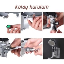 KiddoZone Toy 2 In 1 Spiral Hortumlu Ayarlanabilir Hareketli Banyo Mutfak Lavabo Musluk Duş Başlığı (Yurt Dışından)